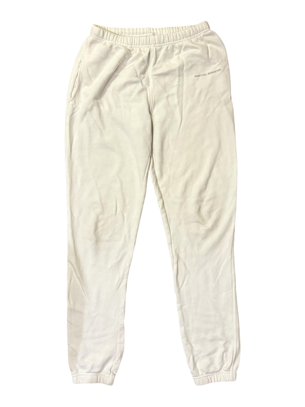 Spiritual Gangster Laguna Cotton Mid Rise White Sweatpants Size XS
